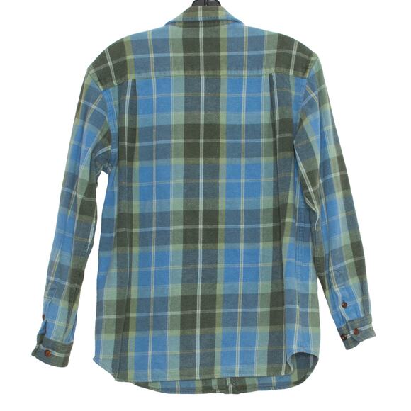 Lauren Ralph Lauren Top Outdoor Camping Rustic Flannel Button Up Green P Petite - Picture 2 of 3